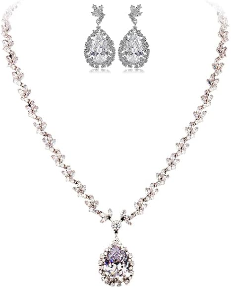 14K Gold Moissanite Women Jewelry Set, Natural Crystal Necklace & Earrings, Luxury Wedding/Evening Dress Accessory, Fashionable High-End Gift Set